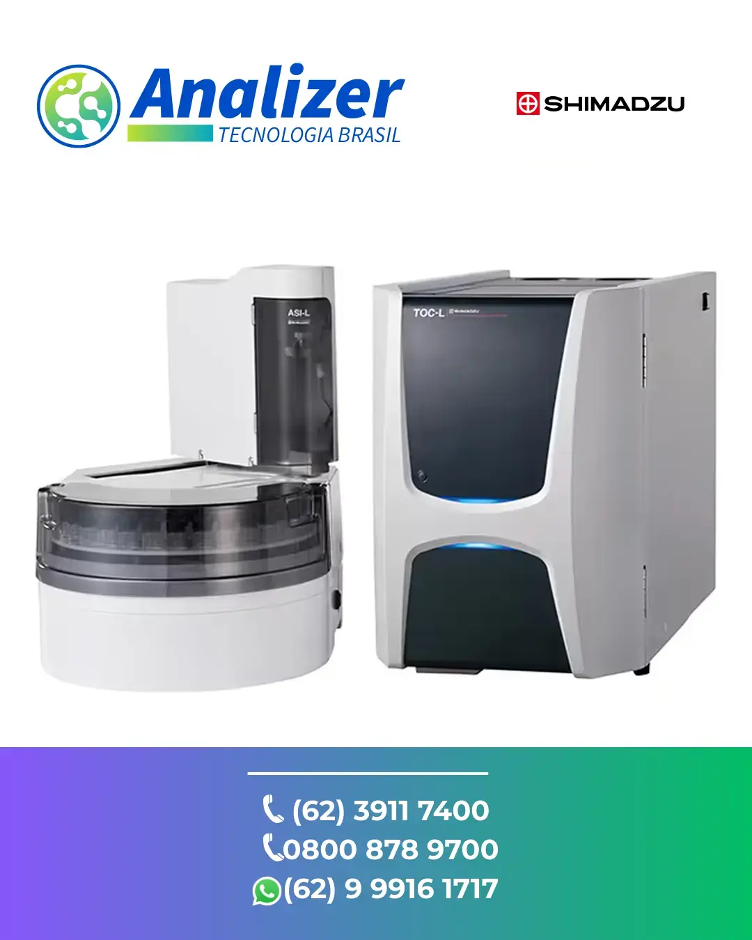 AJUSTE ANALISADOR DE CARBONO ORGANICO TOTAL TOC L SHIMADZU BRASIL