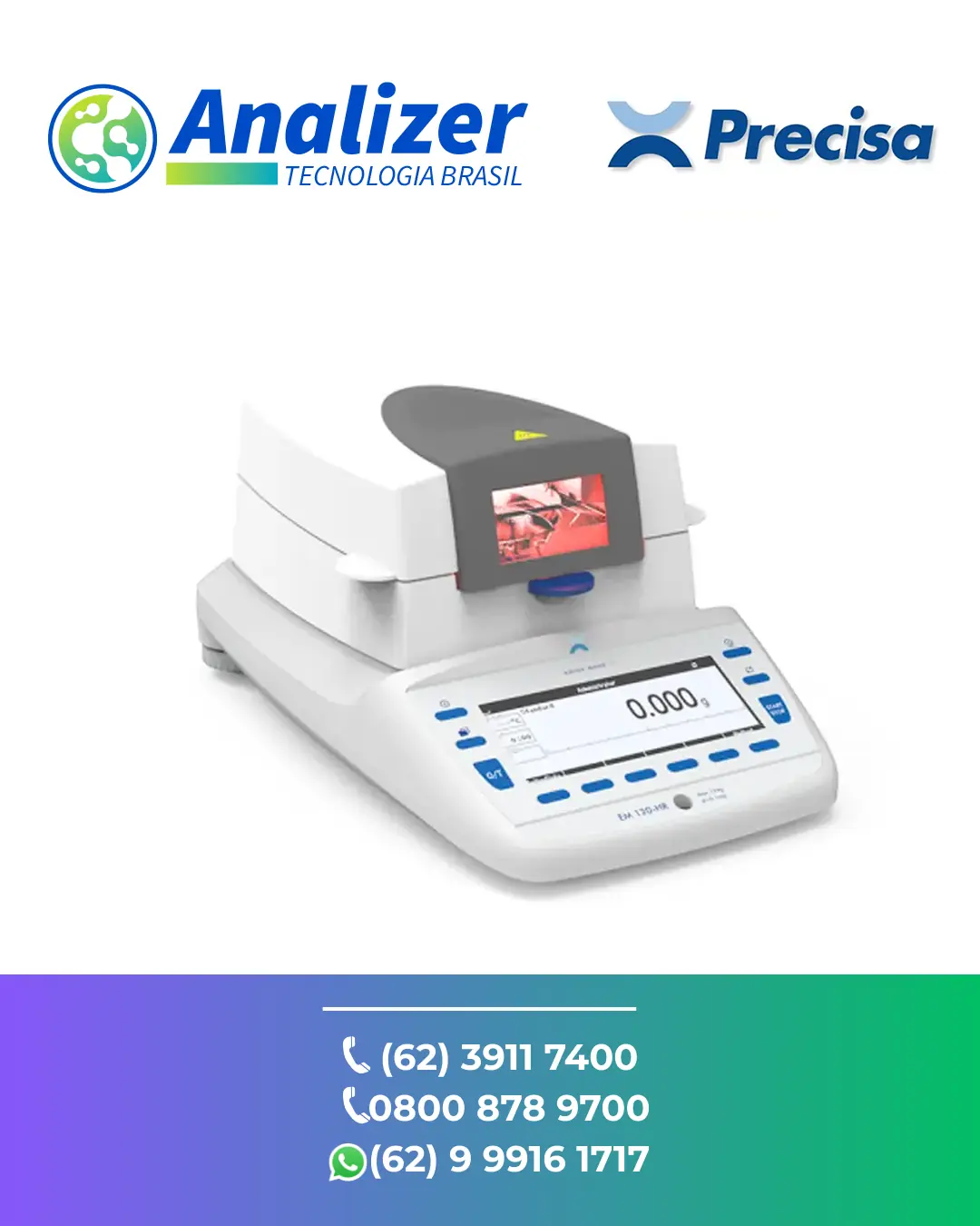 AJUSTE ANALISADOR DE UMIDADE SERIES 365 PRECISA BRASIL