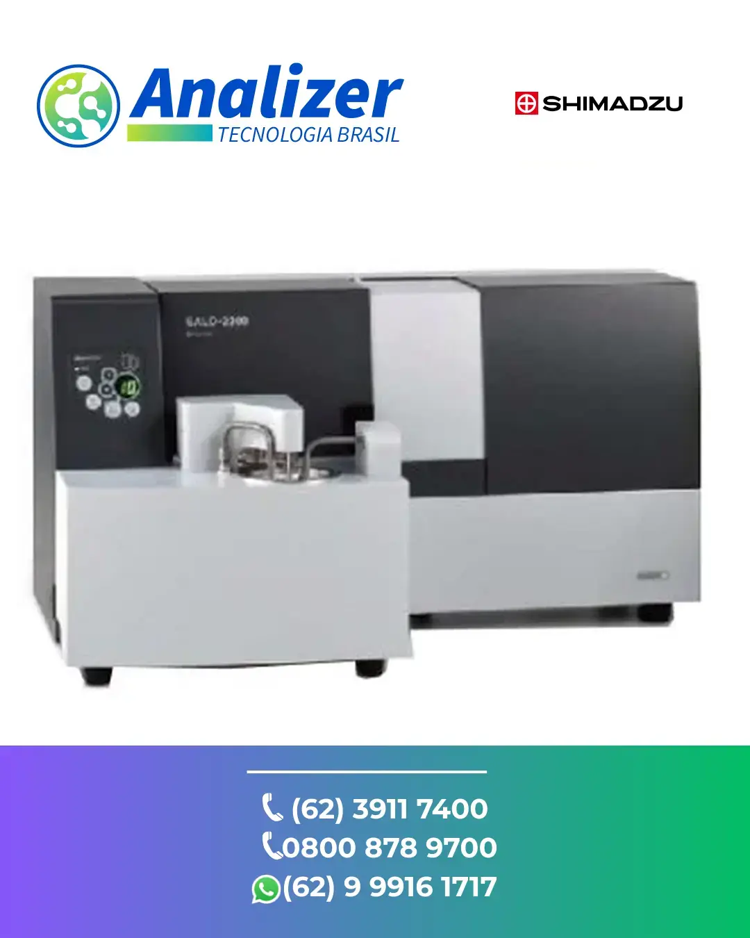 AJUSTE ANALISADOR LASER DIFRACAO DE PARTICULAS SALD 2300 SHIMADZU BRASIL