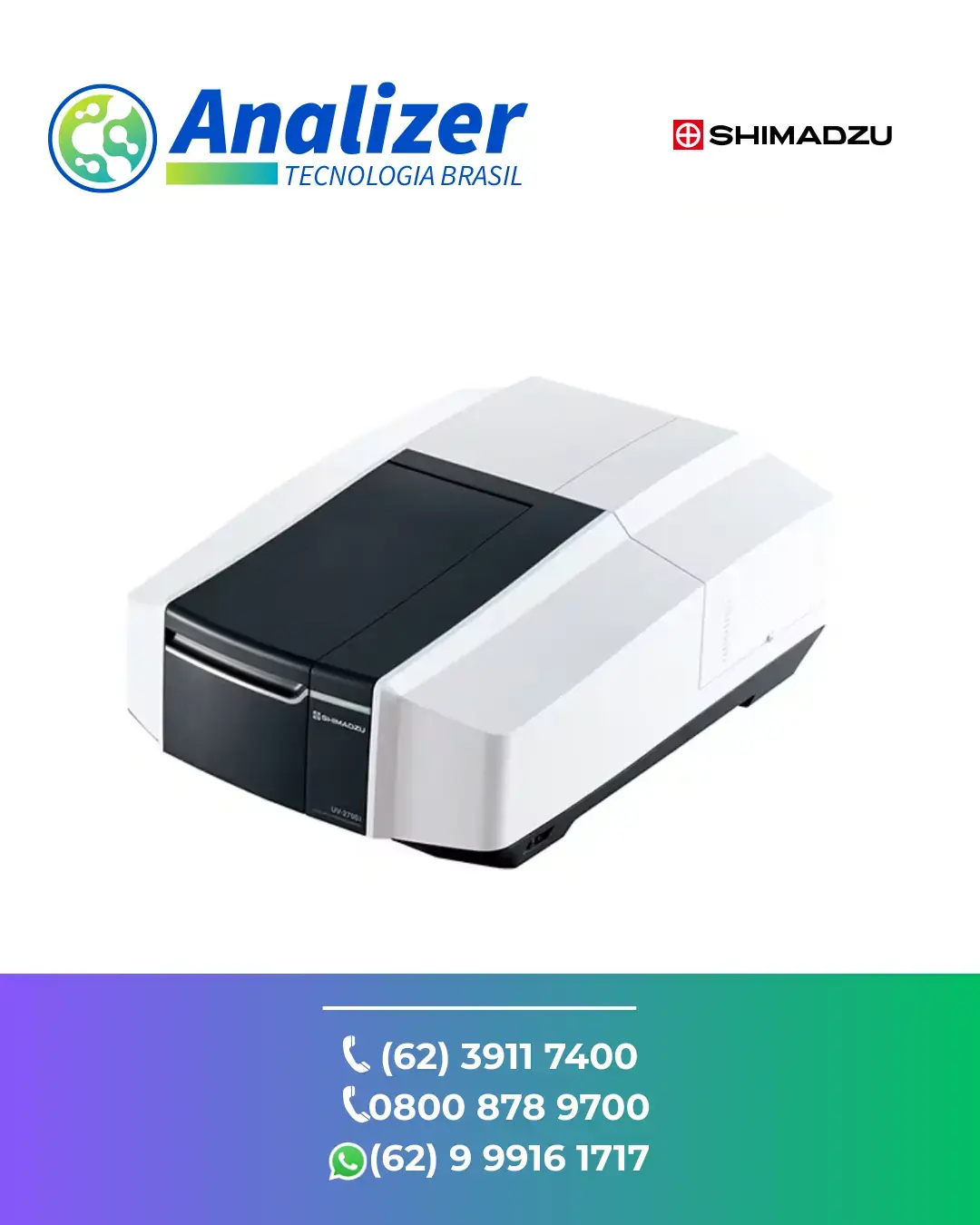 AJUSTE EM ESPECTROFOTOMETRO UV VIS UV 2600I SHIMADZU BRASIL