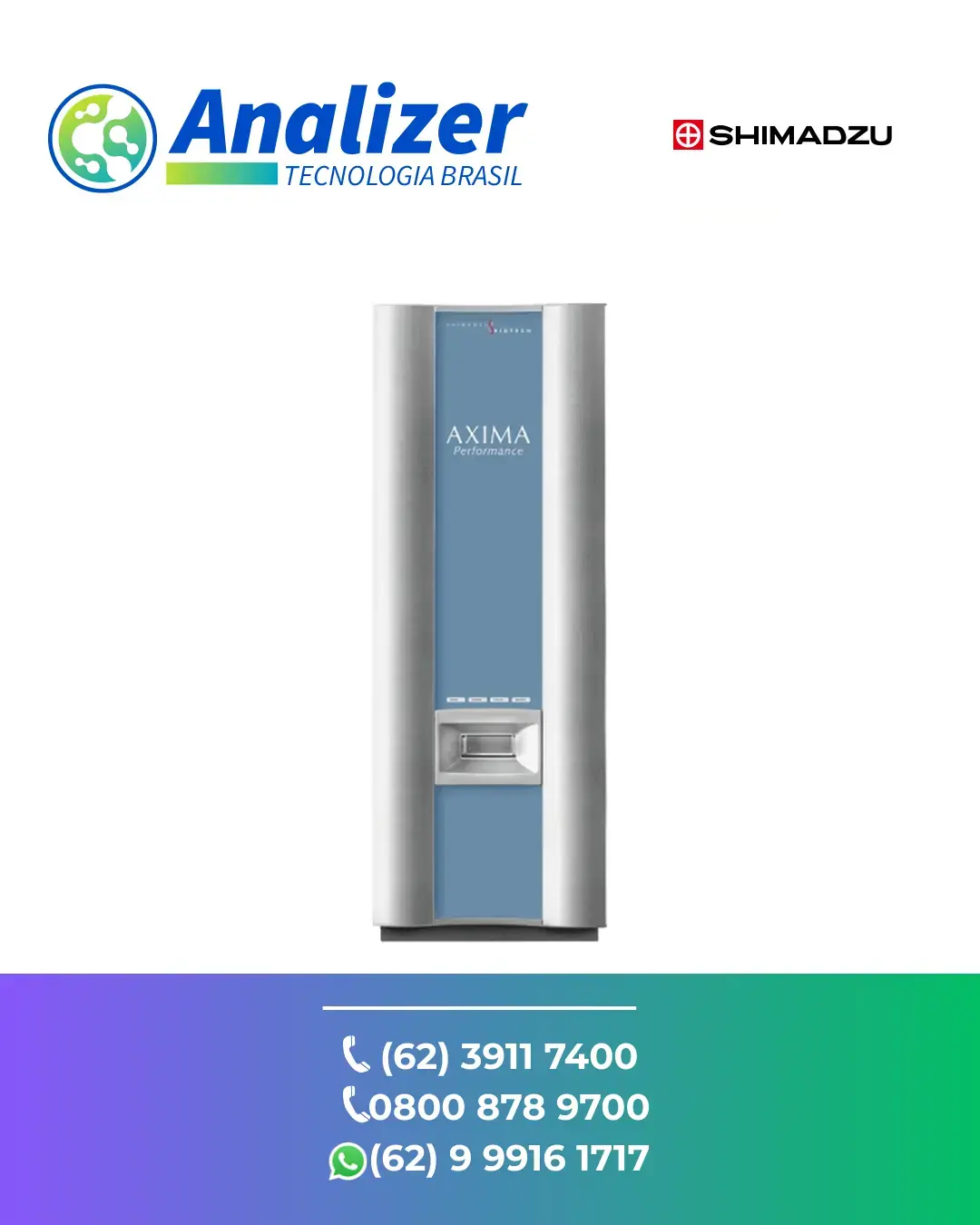AJUSTE EM ESPECTROMETRO DE MASSA AXIMA PERFORMANCE SHIMADZU BRASIL