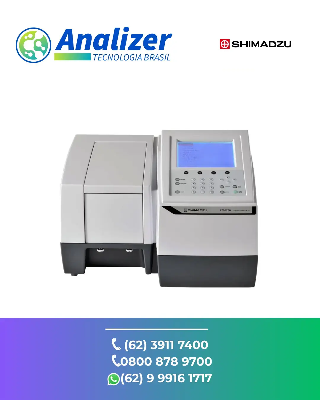 AJUSTE ESPECTROFOTOMETRO UV 1280 ANALISE UV VIS SHIMADZU BRASIL