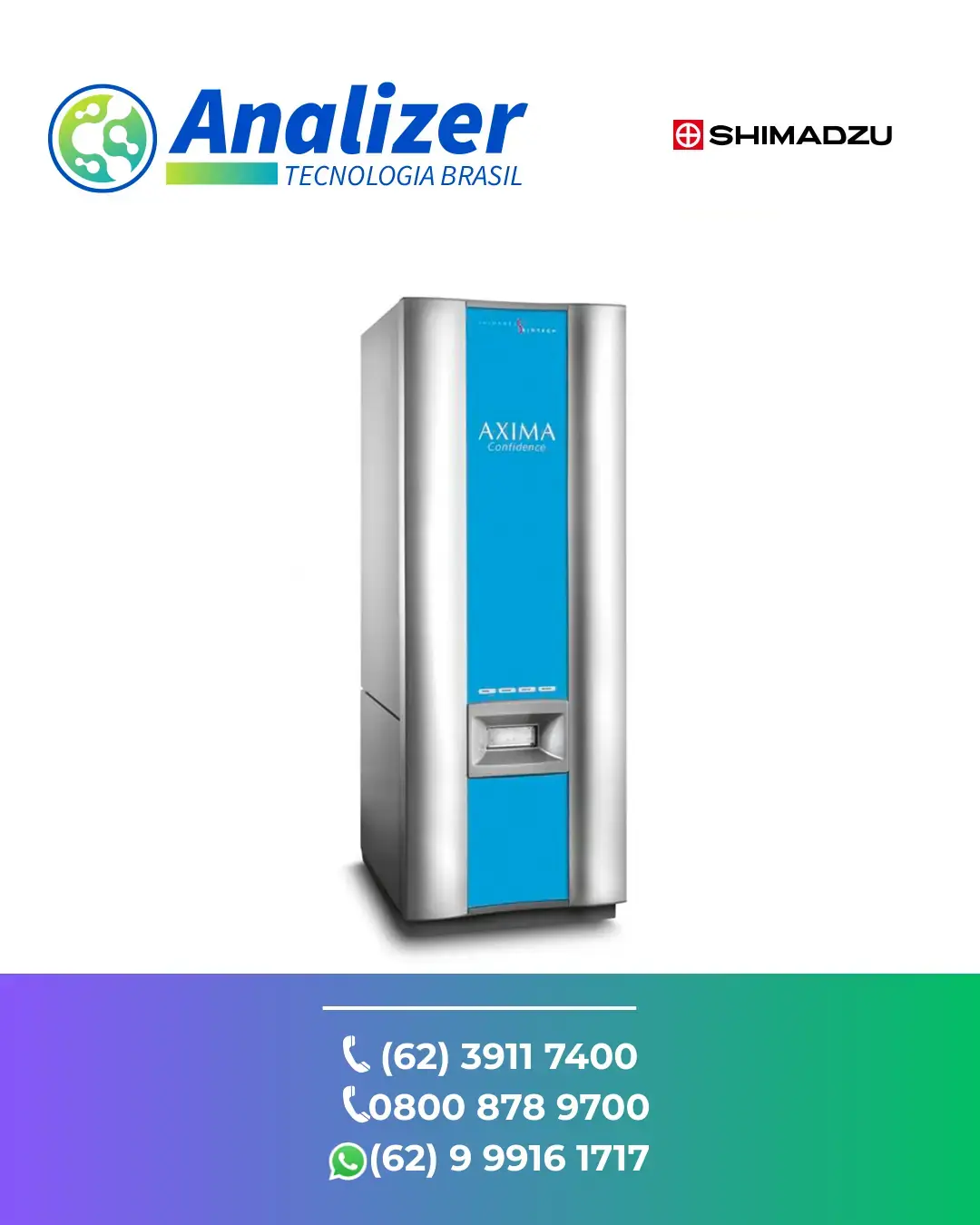 AJUSTE ESPECTROMETRO DE MASSA AXIMA CONFIDENCE SHIMADZU BRASIL