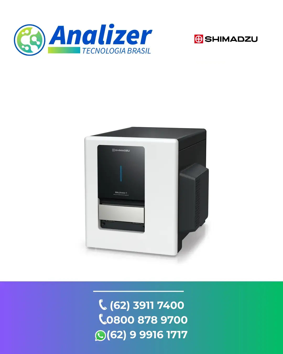 AJUSTE ESPECTROMETRO DE MASSA MALDIMINI 1 SHIMADZU BRASIL