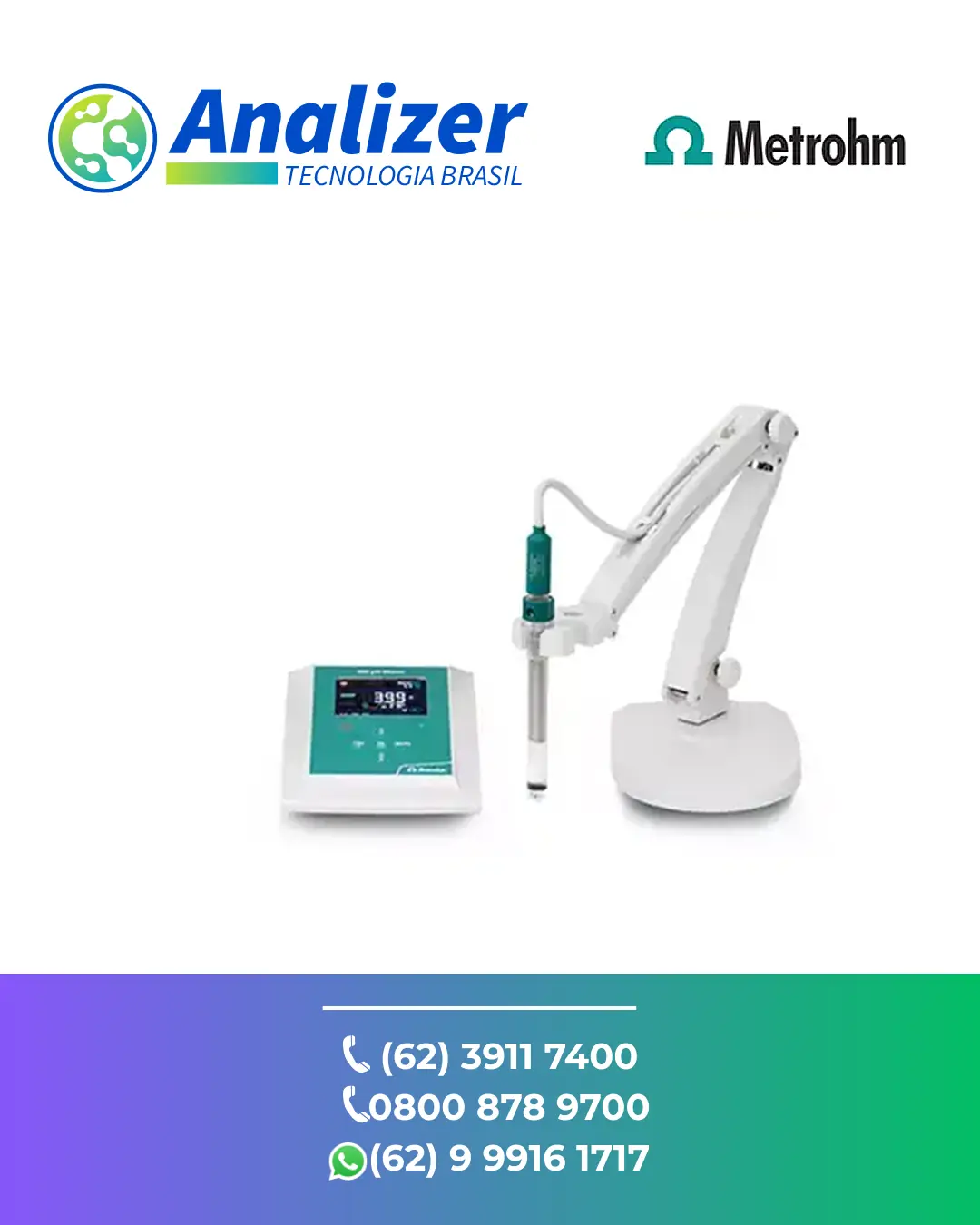 AJUSTE MEDIDOR DE PH 949PH COM ELETRODO METROHM BRASIL