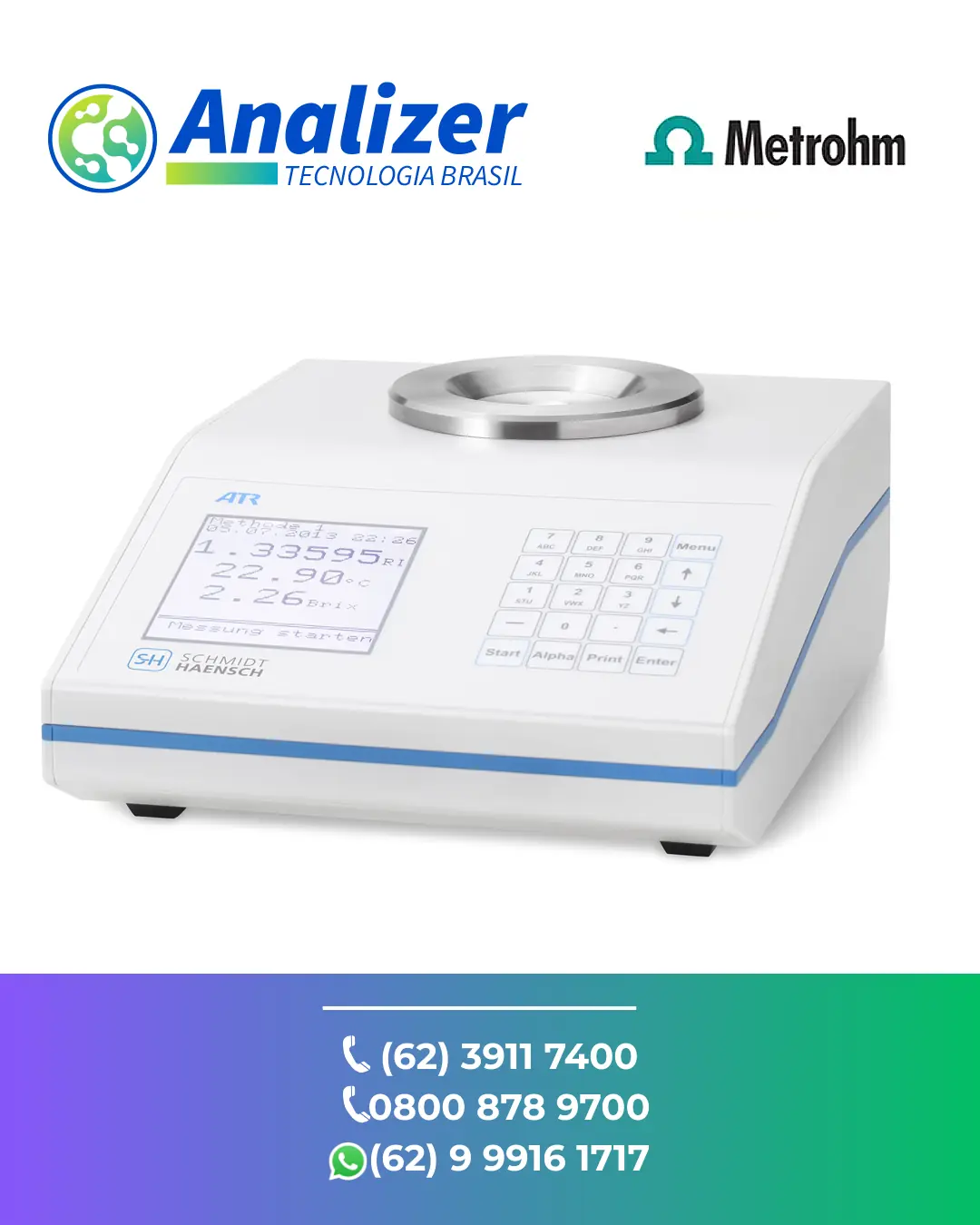 AJUSTE REFRATOMETRO ATR BR SCHMIDT HAENSCH BRASIL