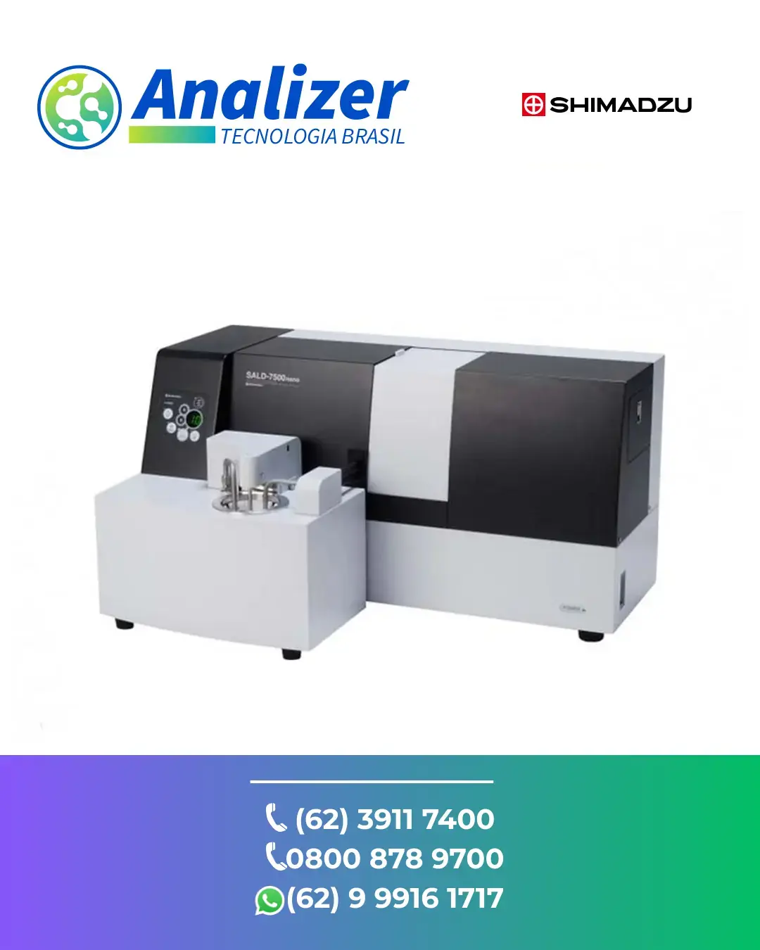 ASSISTÊNCIA ANALISADOR LASER DIFRACAO DE PARTICULAS SALD 7500NANO SHIMADZU BRASIL