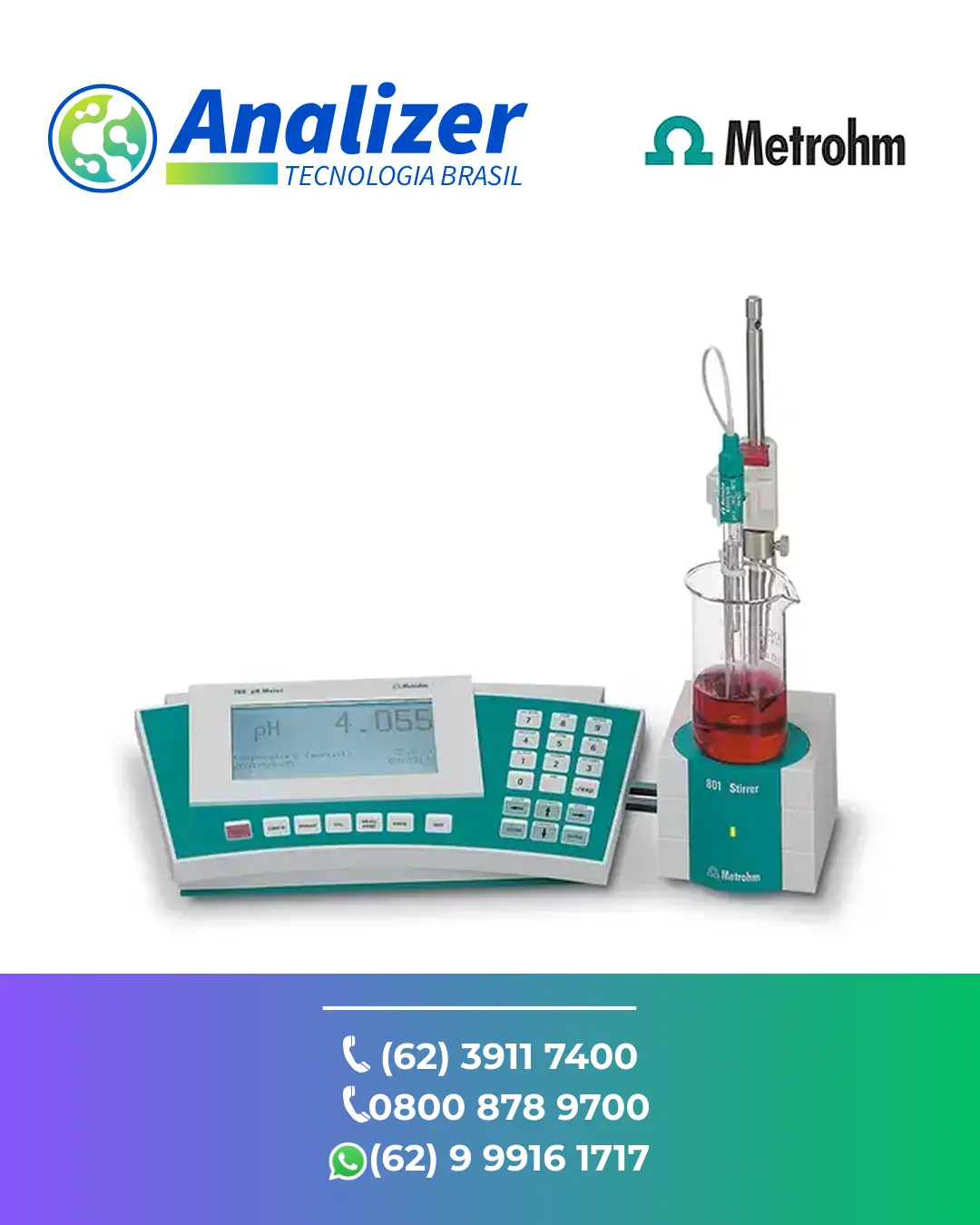 ASSISTÊNCIA MEDIDOR DE PH 780 METROHM BRASIL