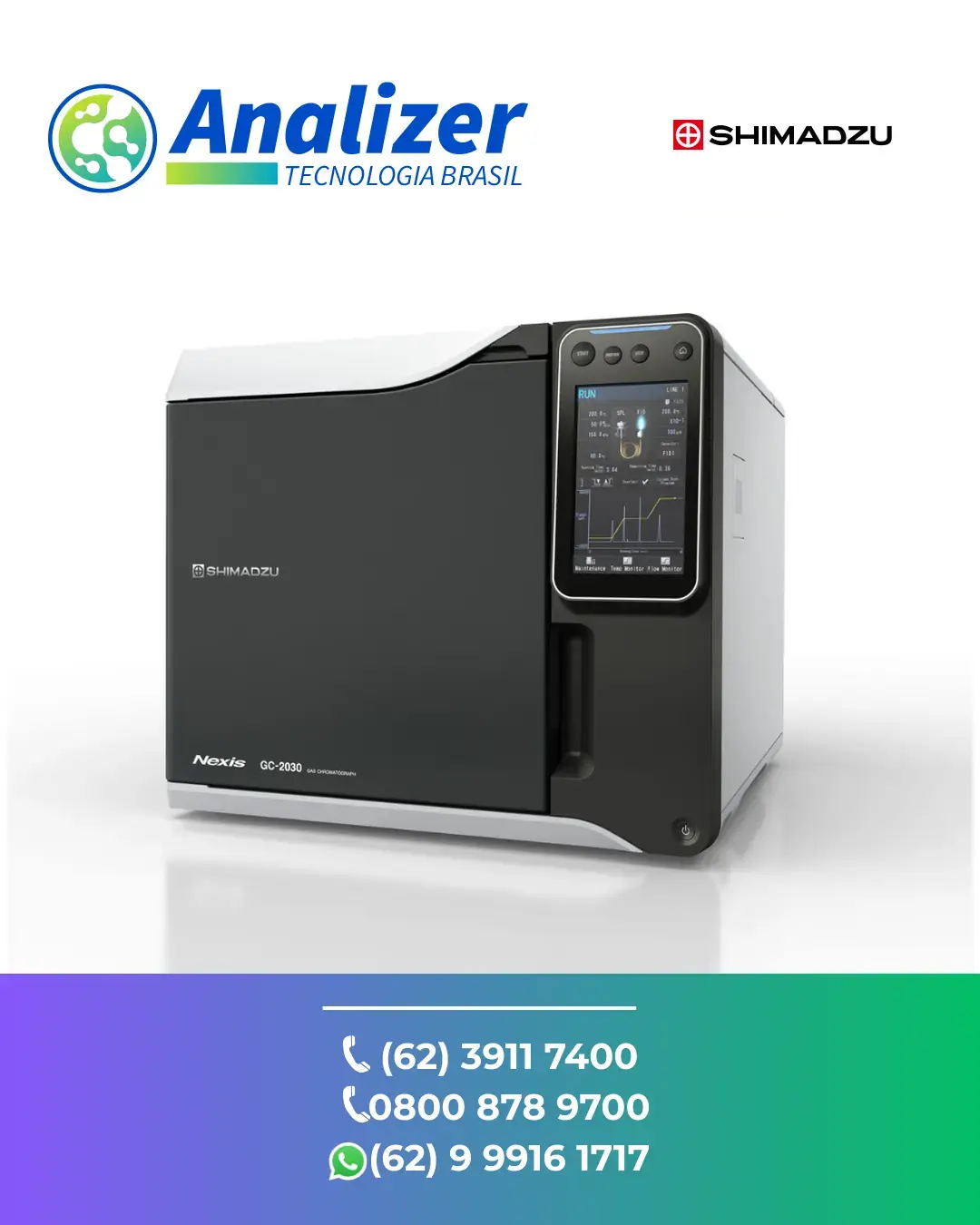 ASSISTÊNCIA TÉCNICA CROMATOGRAFO DE GASES NEXIS GC 2030 SHIMADZU BRASIL