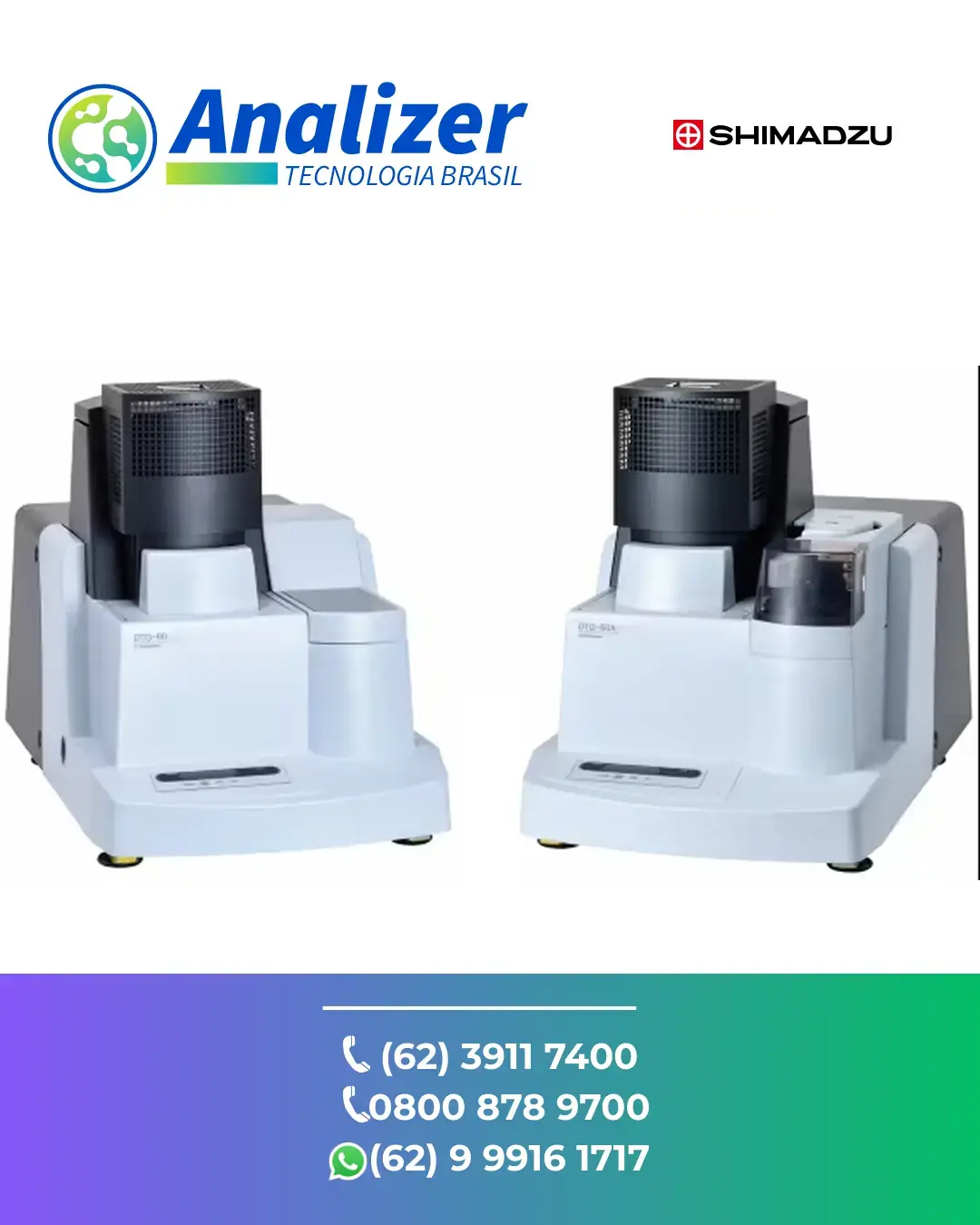 ASSISTÊNCIA TÉCNICA EQUIPAMENTOS ANALIZADOR TERMOGRAVIMETRICO DTG 60 SHIMADZU BRASIL