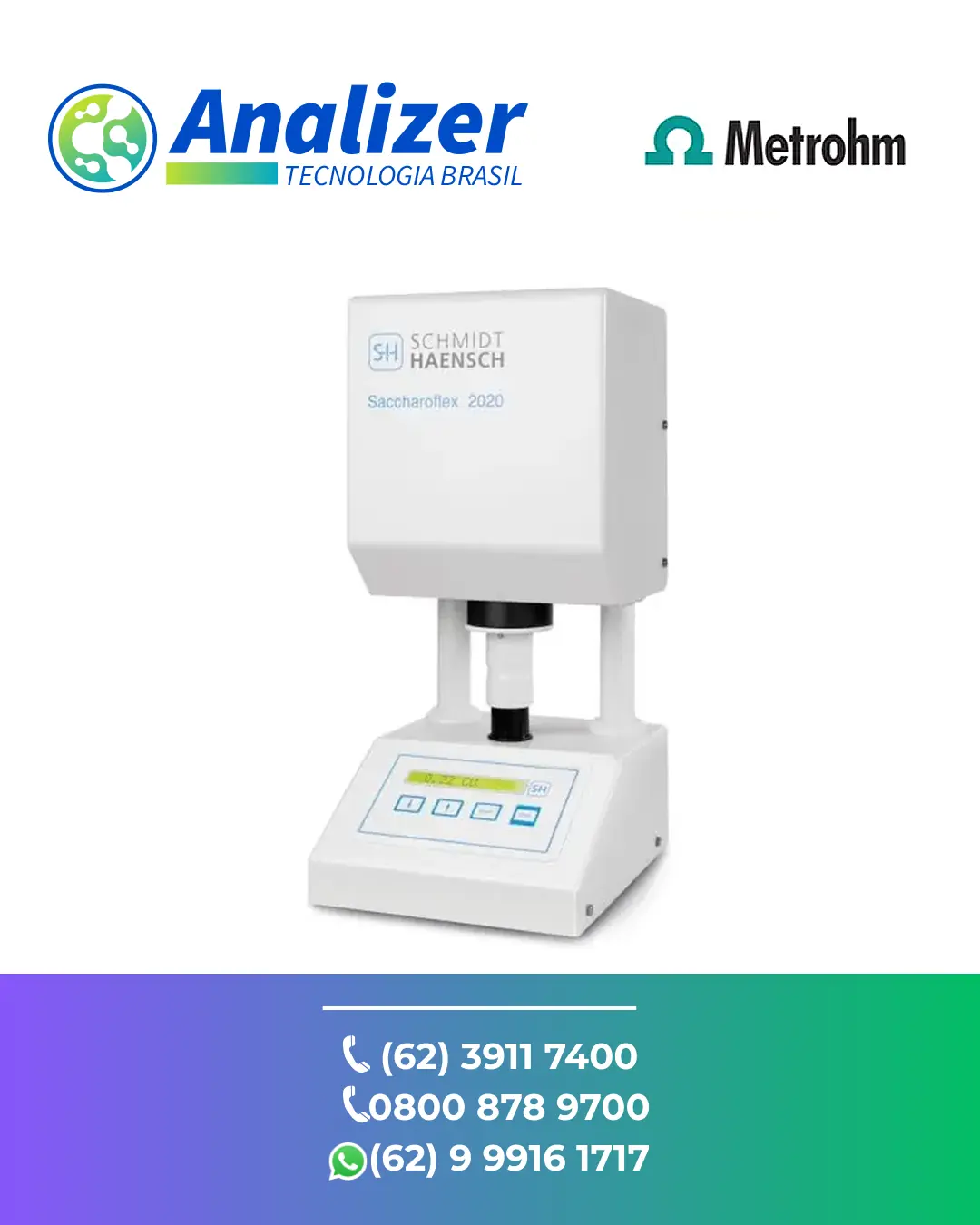 ASSISTÊNCIA TÉCNICA EQUIPAMENTOS COLORÍMETRO SACCHAROFLEX2020 SCHMIDT+HAENSCH BRASIL
