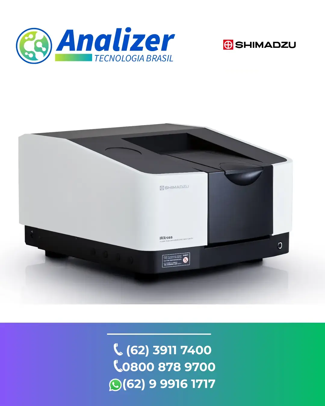 ASSISTÊNCIA TÉCNICA EQUIPAMENTOS ESPECTROFOTOMETRO IR IRXROSS SHIMADZU BRASIL