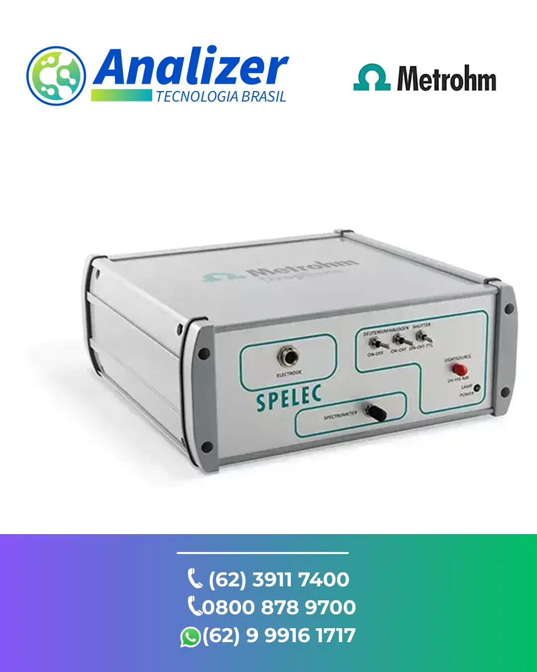 ASSISTÊNCIA TÉCNICA EQUIPAMENTOS SPELEC VIS VIR INSTRUMENT DRP SPELEC1050 METROHM BRASIL