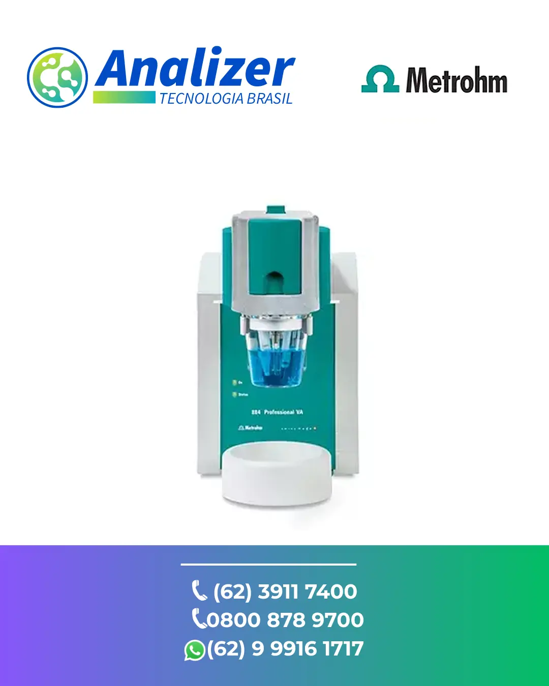 ASSISTÊNCIA TÉCNICA EQUIPAMENTOS VA PROFISSIONAL 884 MANUAL METROHM BRASIL