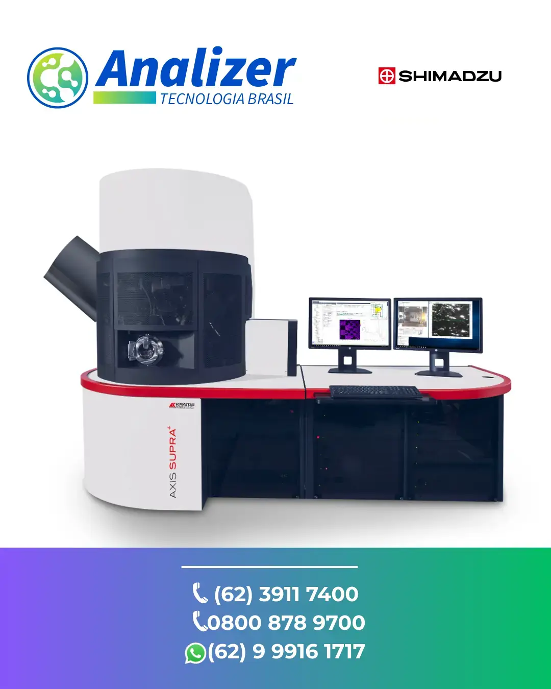 ASSISTÊNCIA TÉCNICA ESPECTROMETRO DE FOTOELETRONS DE RAIOS X AXIS SUPRA+ SHIMADZU BRASIL
