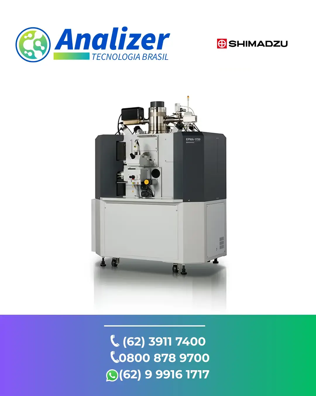 ASSISTÊNCIA TÉCNICA MICROANALIZADOR DE SONDA ELETRONICA EPMA 1720 SHIMADZU BRASIL