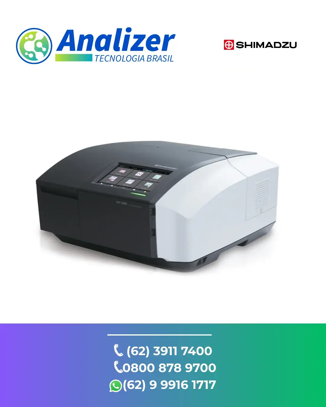 CORREÇÃO ESPECTROFOTOMETRO UV VIS UV 1900I SHIMADZU BRASIL
