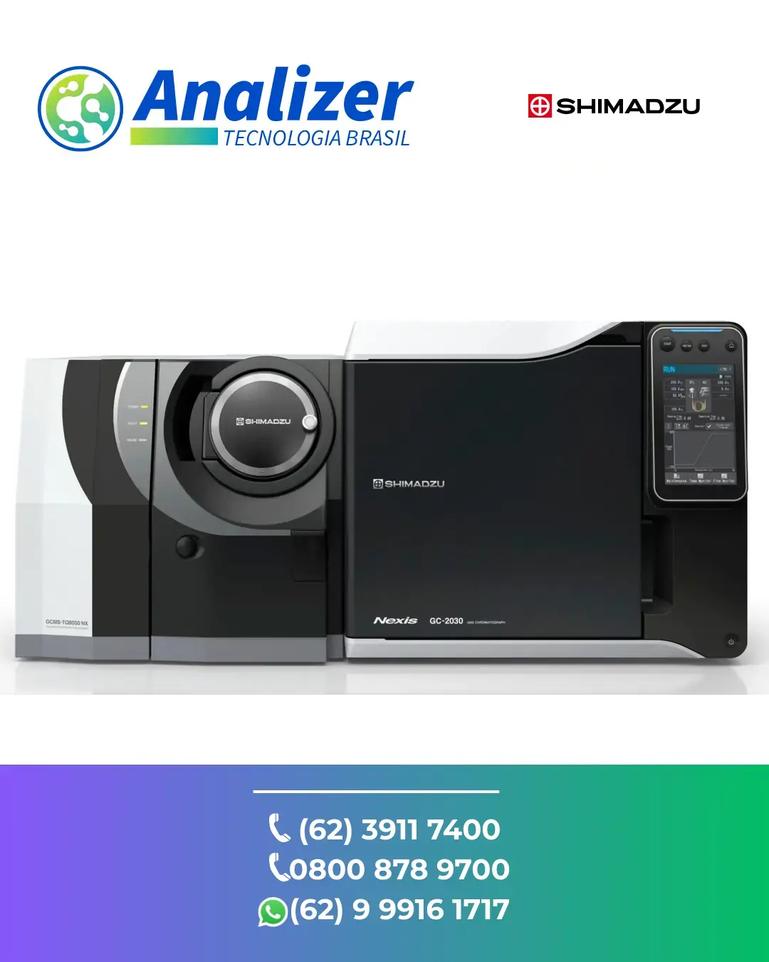 CORREÇÃO SISTEMA CROMATOGRAFIA GASOSA ESPECTROMETRIA DE MASSAS TQ8050 NX SHIMADZU BRASIL