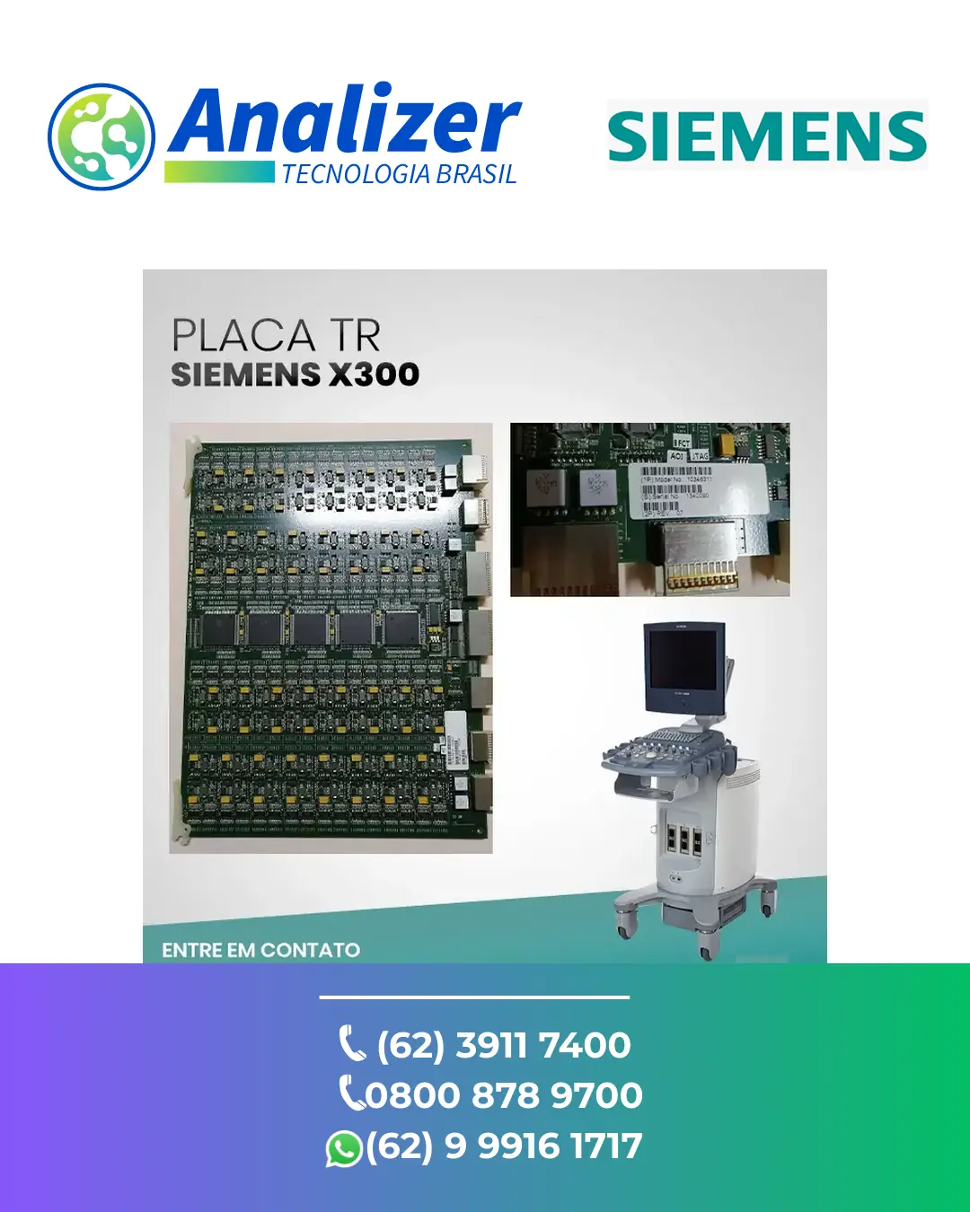 MANUTENÇÃO CORRETIVA EM PLACA TR SIEMENS X300 BRASIL