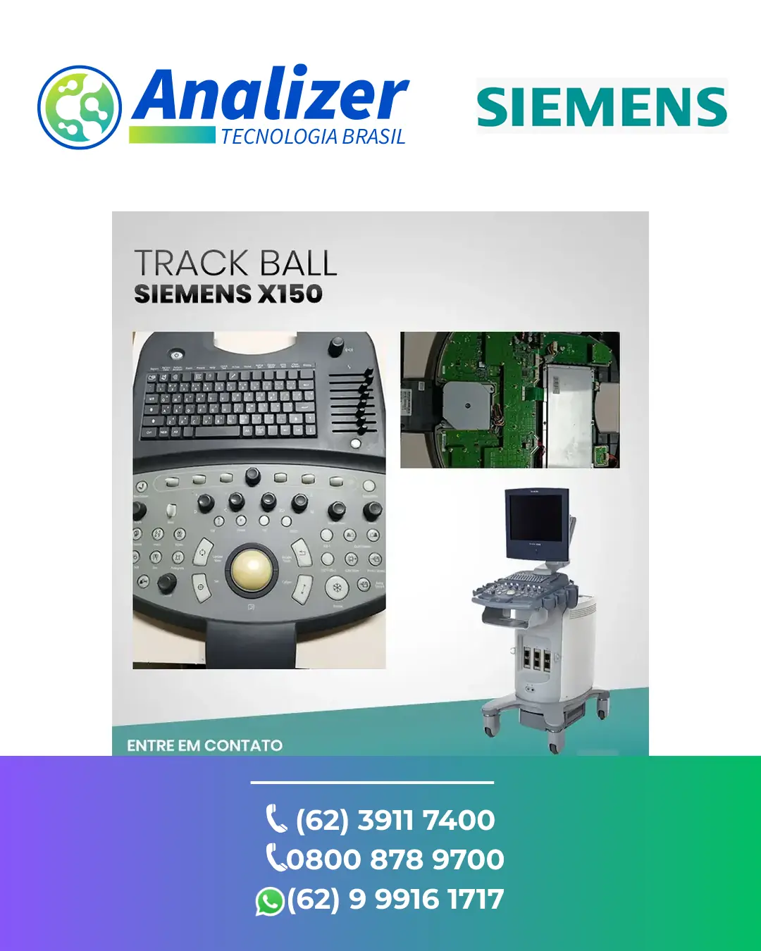 MANUTENÇÃO EM TRACK BALL ULTRASSOM SIEMENS X150 BRASIL