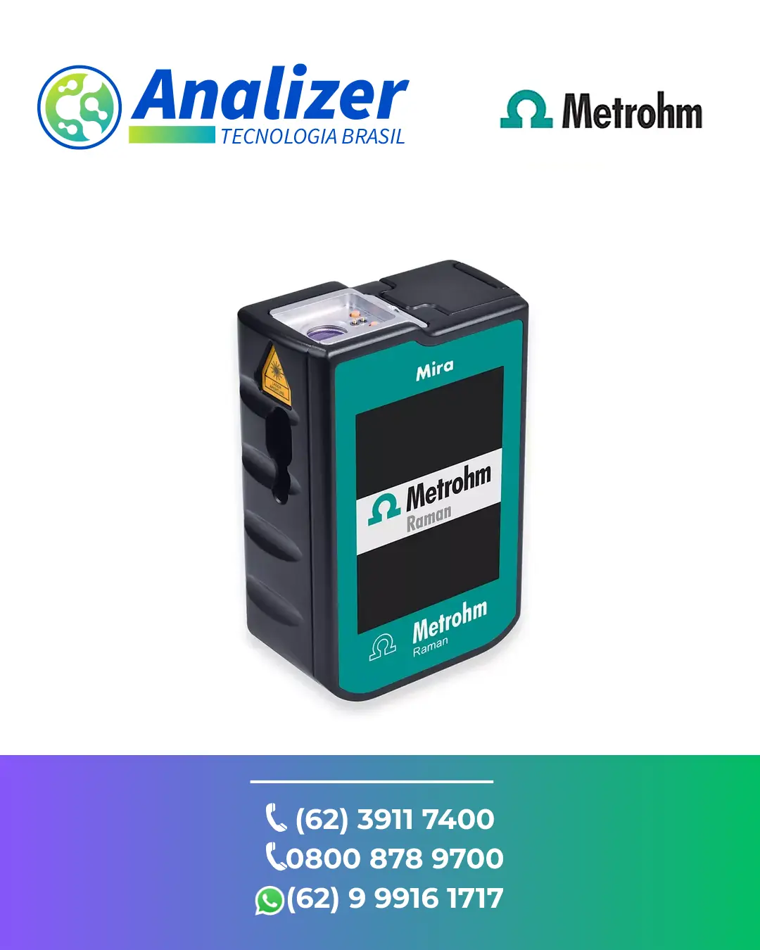MANUTENÇÃO ESPECTROSCOPIA RAMAN MIRA P BASIC METROHM BRASIL