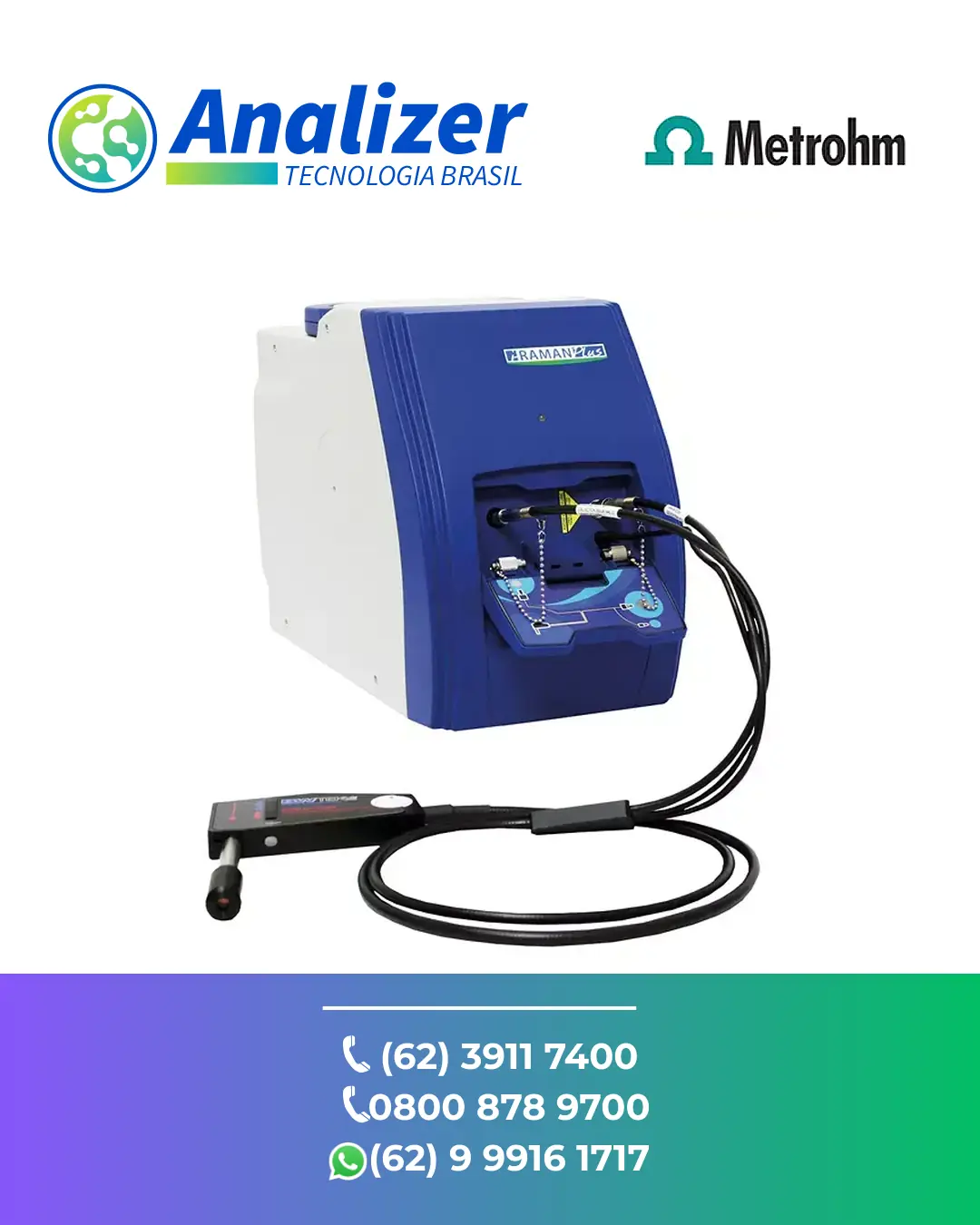 REPARO EM ESPECTROMETRO PORTATIL RAMAN I RAMAN PLUS 532H METROHM BRASIL