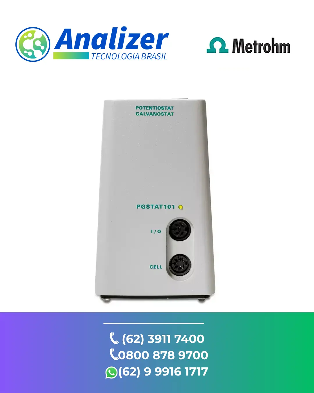 REPARO EM POTENCIOSTATO GALVANOSTATO PORTATIL AUTOLAB PGTAT101 METROHM BRASIL