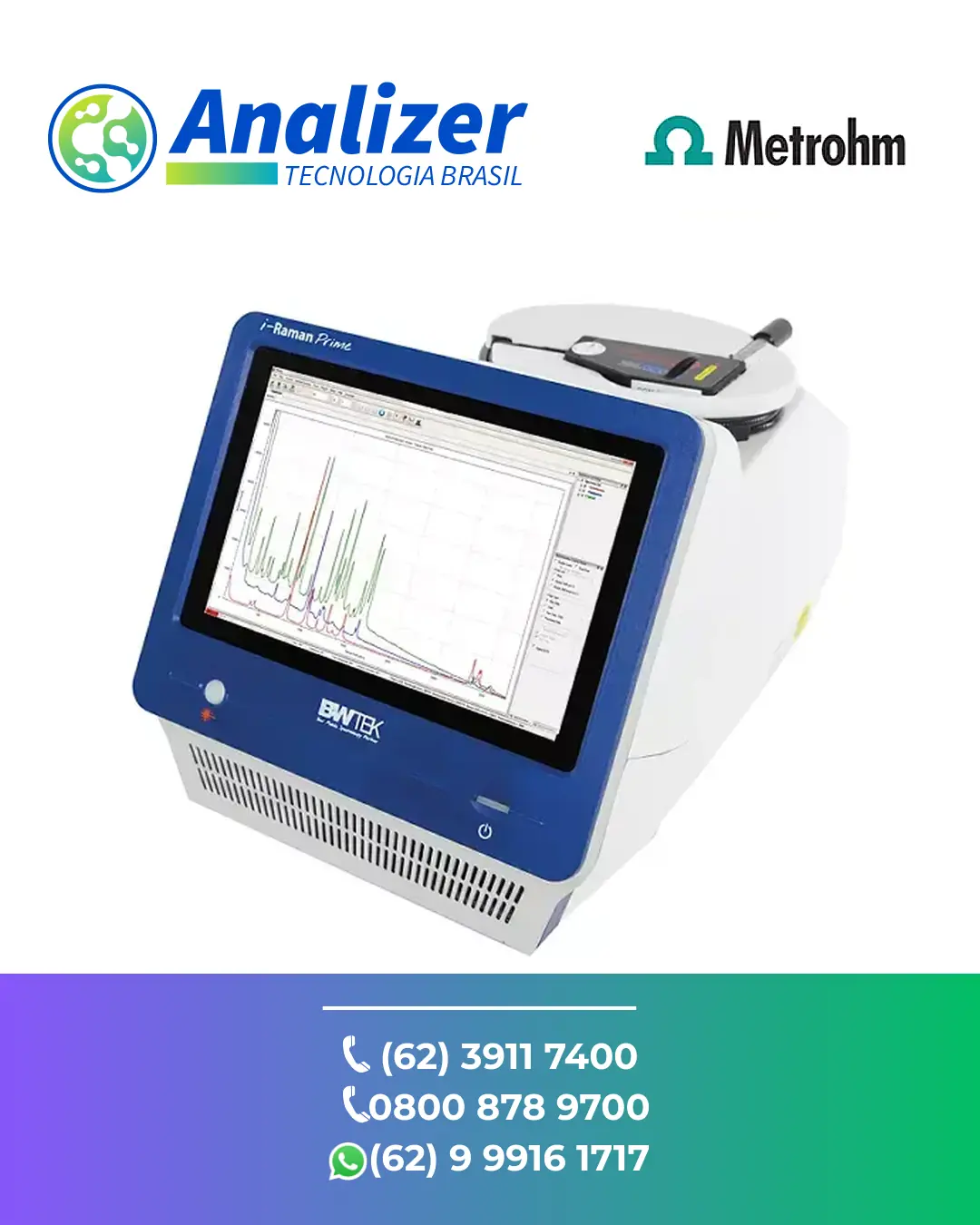 REPARO ESPECTROMETRO PORTATIL RAMAN I RAMAN PRIME 785H METROHM BRASIL