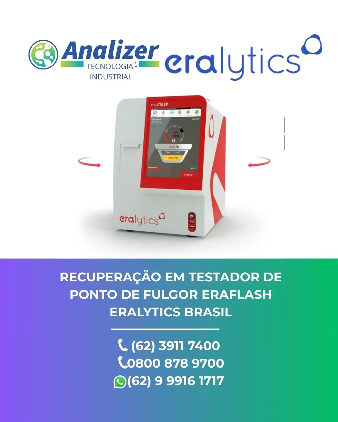 REPARO TESTADOR DE PONTO DE FULGOR ERAFLASH ERALYTICS BRASIL