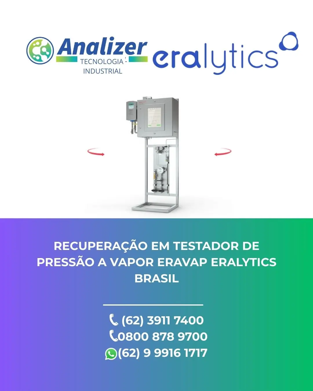 REPARO TESTADOR DE PRESSÃO A VAPOR ERAVAP ERALYTICS BRASIL